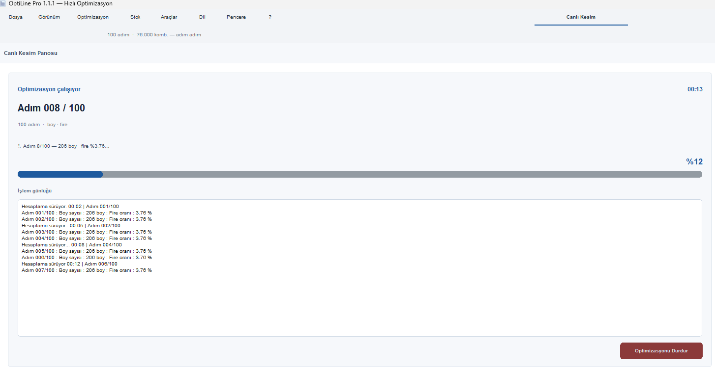 Profil optimizasyonu canlı arama günlüğü